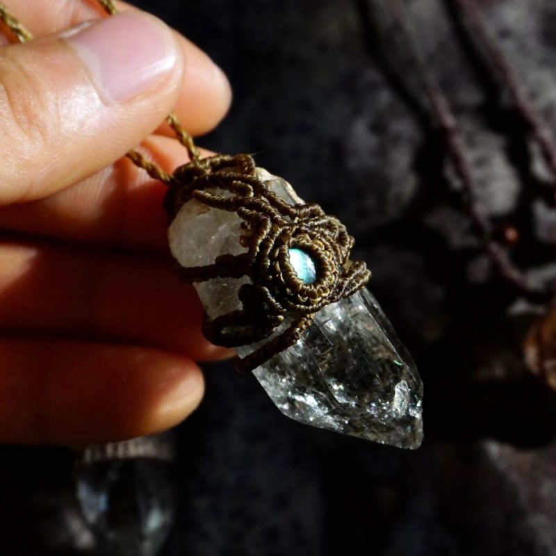Gentle Calm Amethyst Wax Rope Pendant - Image 6