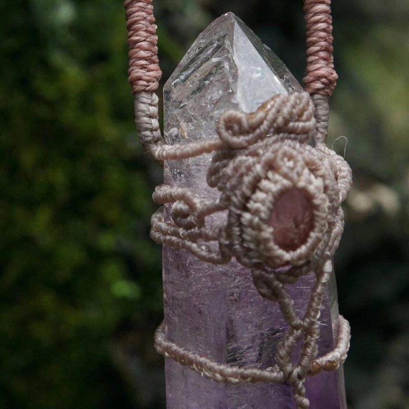 Gentle Calm Amethyst Wax Rope Pendant - Image 5