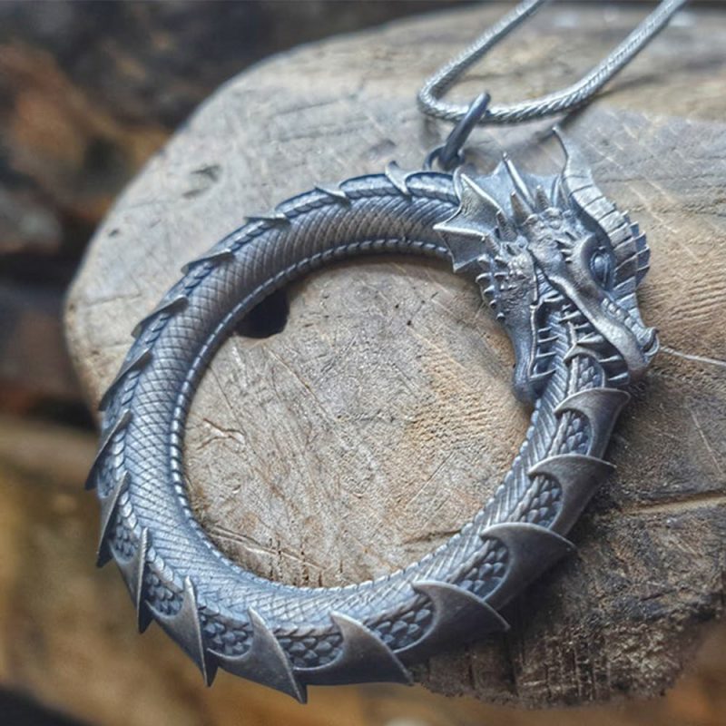 EXQUISITE IN Pure Tin Dragon Snake Protection Necklace Pendant - Image 5