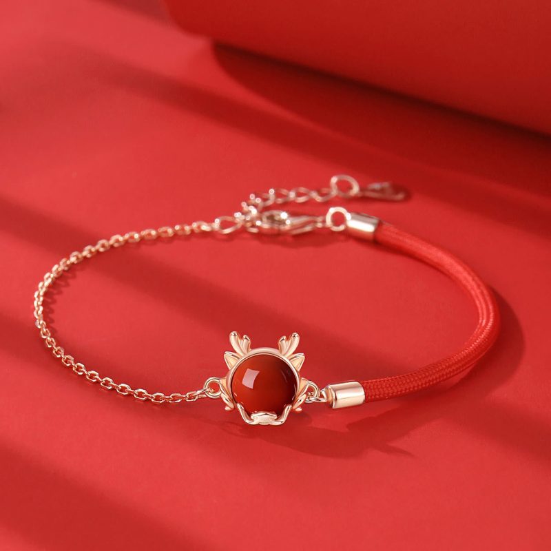 ❗❗❗A Flash Sale- EXQUISITE IN 925 Sterling Silver Year of the Dragon Cinnabar Red Agate Dragon Protection Bracelet Necklace Pendant Earrings Ring - Image 2