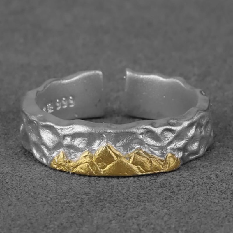 Eternal Peaks Silver and Gold Ring - Image 4